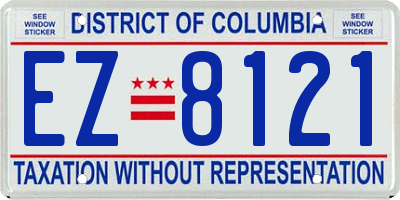 DC license plate EZ8121