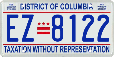 DC license plate EZ8122