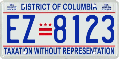 DC license plate EZ8123