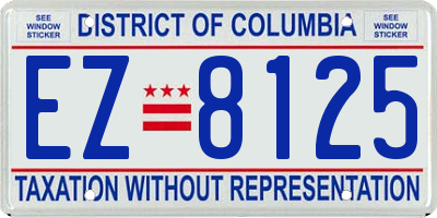 DC license plate EZ8125