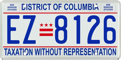 DC license plate EZ8126