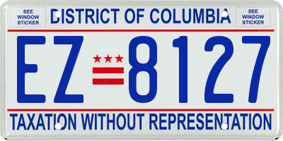 DC license plate EZ8127