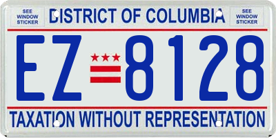 DC license plate EZ8128