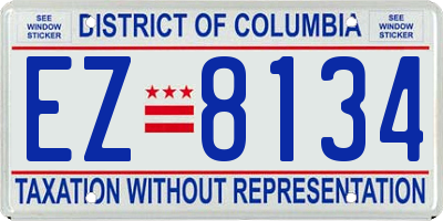 DC license plate EZ8134