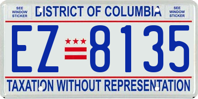 DC license plate EZ8135