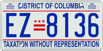 DC license plate EZ8136