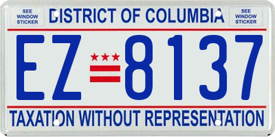 DC license plate EZ8137