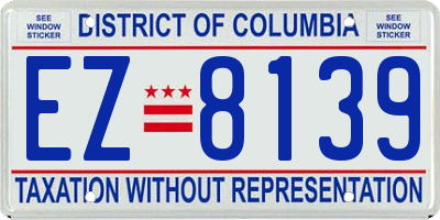 DC license plate EZ8139