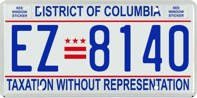 DC license plate EZ8140