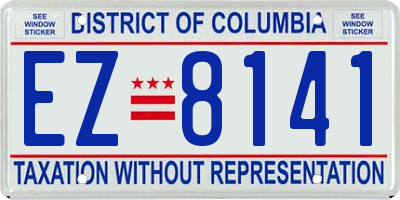 DC license plate EZ8141