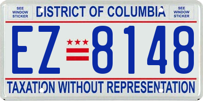 DC license plate EZ8148