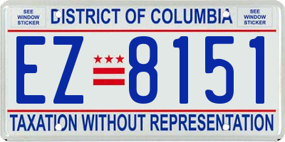 DC license plate EZ8151