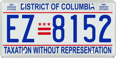 DC license plate EZ8152