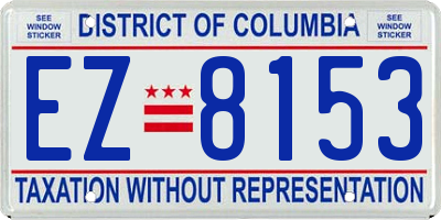 DC license plate EZ8153