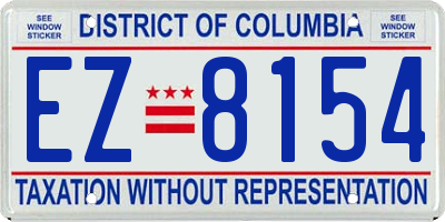 DC license plate EZ8154