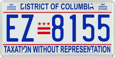 DC license plate EZ8155