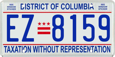 DC license plate EZ8159