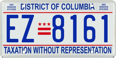 DC license plate EZ8161