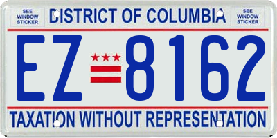 DC license plate EZ8162