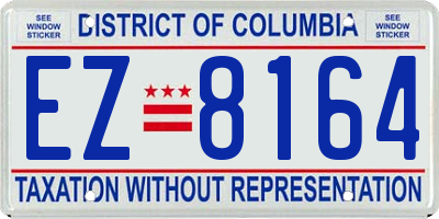 DC license plate EZ8164