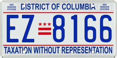 DC license plate EZ8166