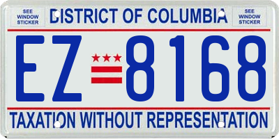 DC license plate EZ8168