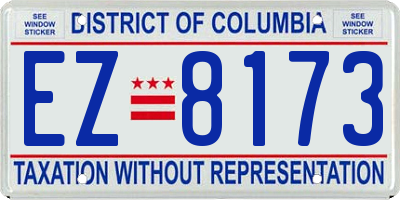 DC license plate EZ8173