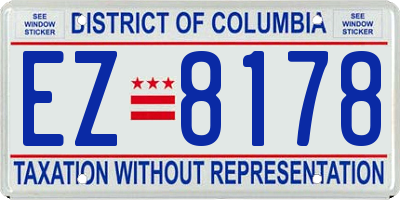 DC license plate EZ8178