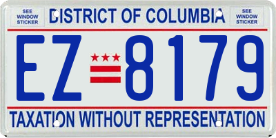 DC license plate EZ8179