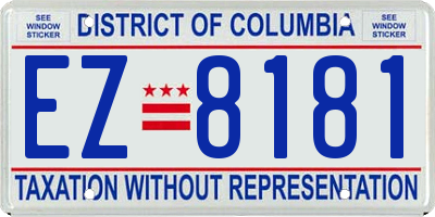 DC license plate EZ8181