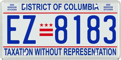 DC license plate EZ8183