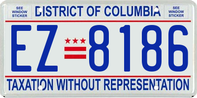 DC license plate EZ8186