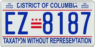 DC license plate EZ8187