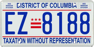 DC license plate EZ8188