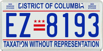 DC license plate EZ8193