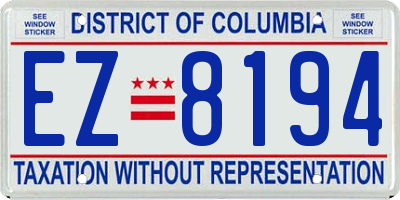 DC license plate EZ8194