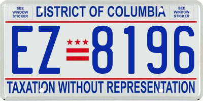 DC license plate EZ8196