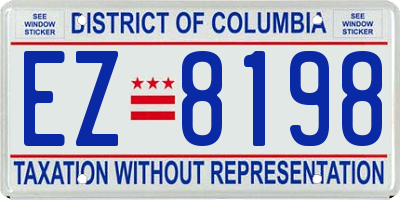 DC license plate EZ8198