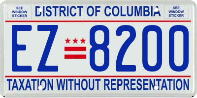 DC license plate EZ8200