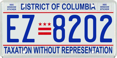 DC license plate EZ8202