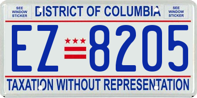 DC license plate EZ8205