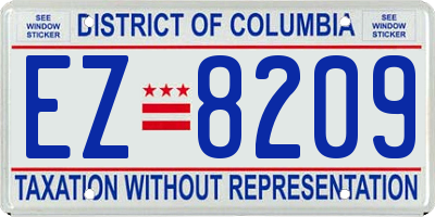 DC license plate EZ8209