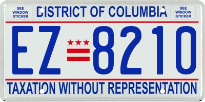 DC license plate EZ8210