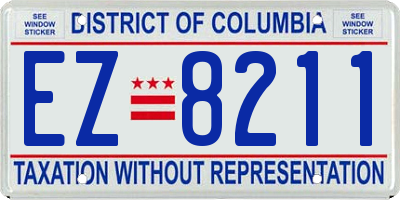 DC license plate EZ8211