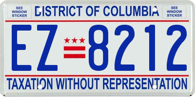 DC license plate EZ8212