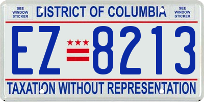 DC license plate EZ8213