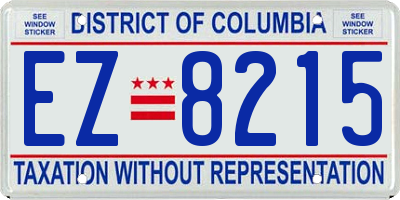 DC license plate EZ8215