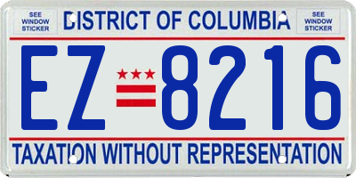 DC license plate EZ8216