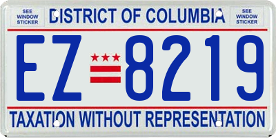 DC license plate EZ8219