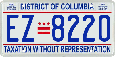 DC license plate EZ8220